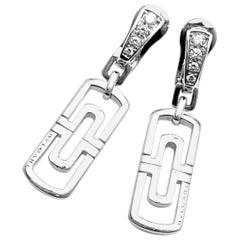 Bulgari Parentesi Diamond White Gold Drop Earrings