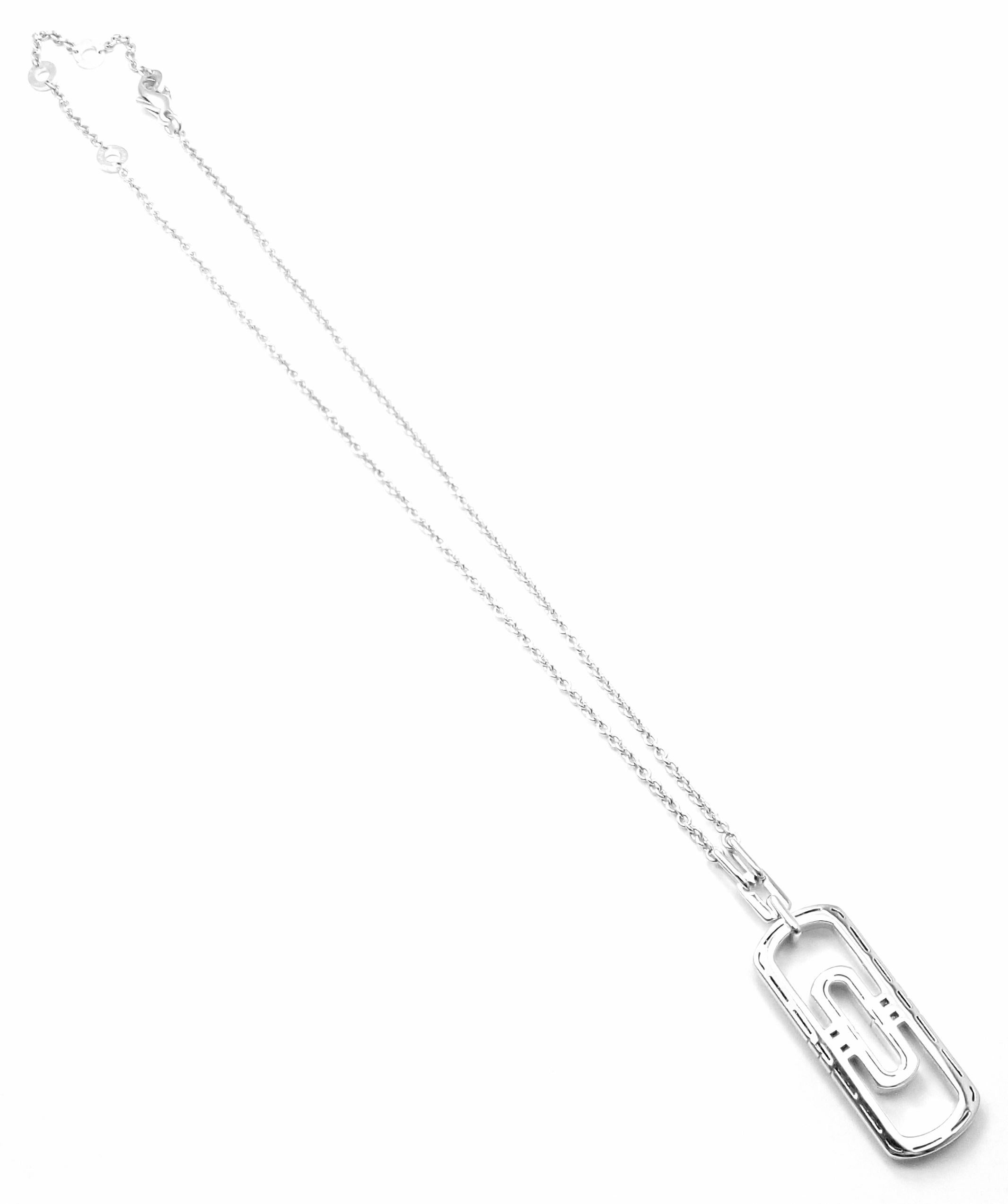 Bulgari Parentesi Diamond White Gold Pendant Necklace 2