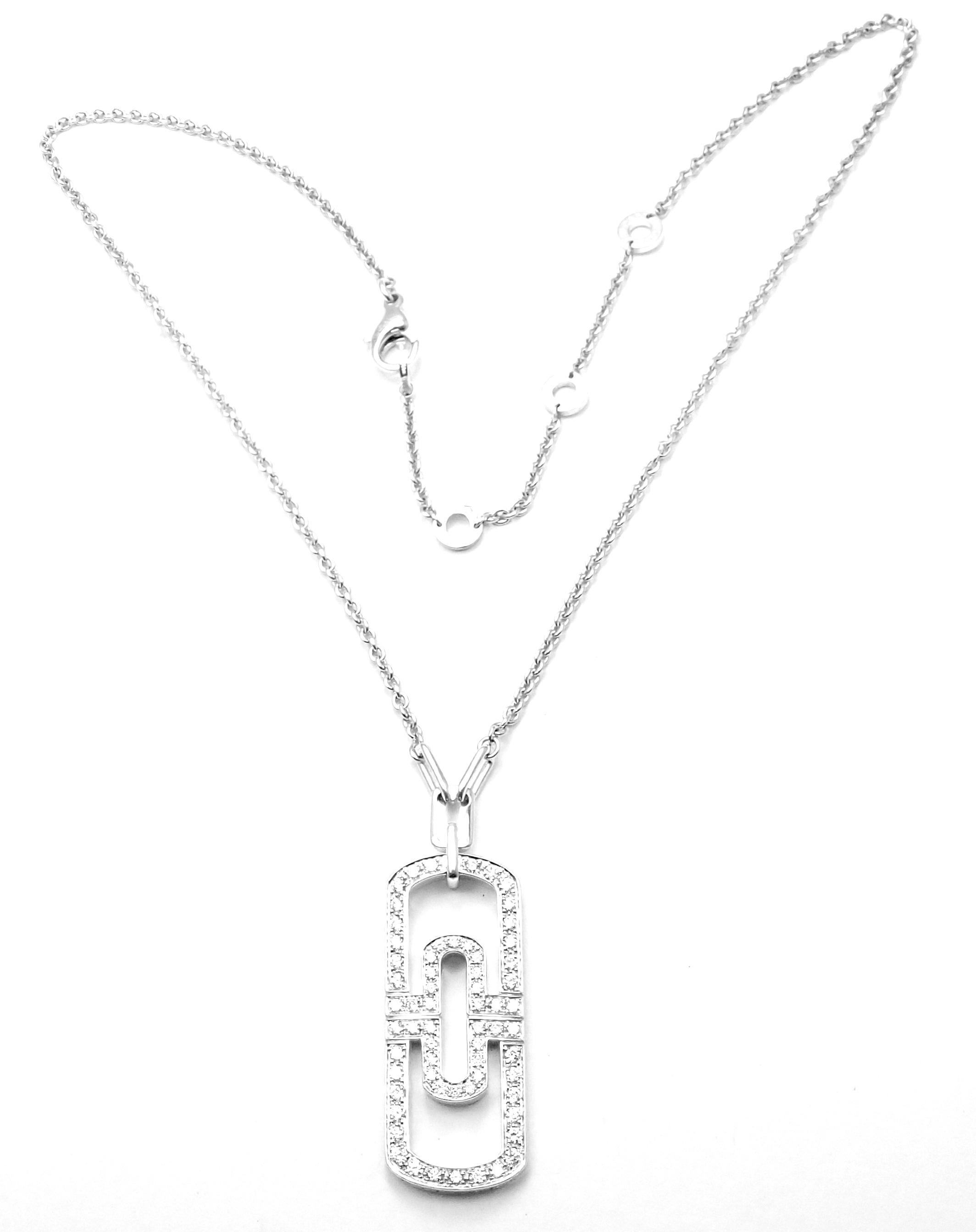 Bulgari Parentesi Halskette mit Diamant-Weißgold-Anhänger (Brillantschliff)