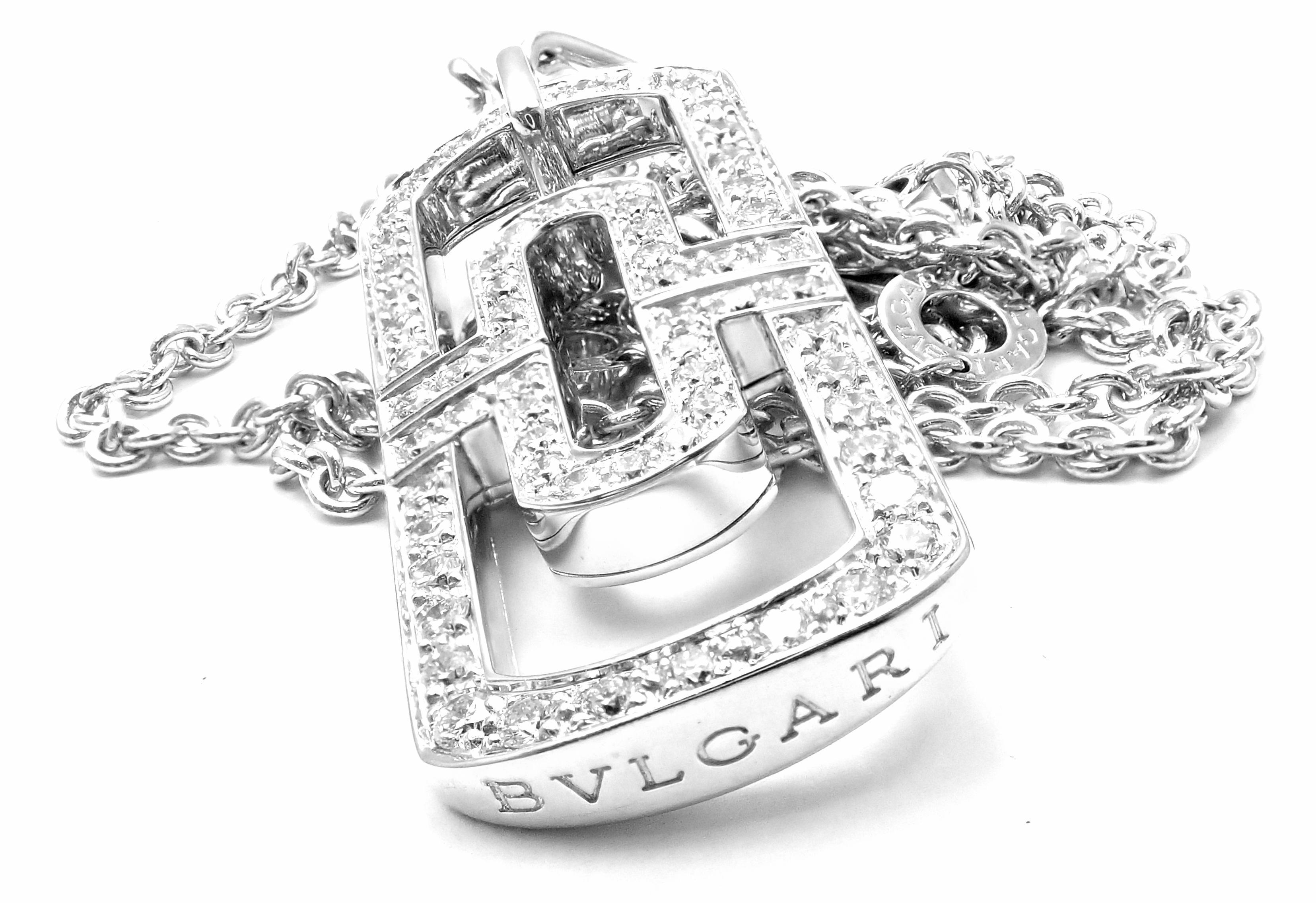 Bulgari Parentesi Diamond White Gold Pendant Necklace 1