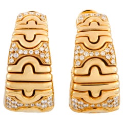 Bulgari Parentesi Diamond Yellow Gold Clip-On Earrings