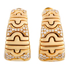 Bulgari Parentesi Diamond Yellow Gold Clip-On Earrings