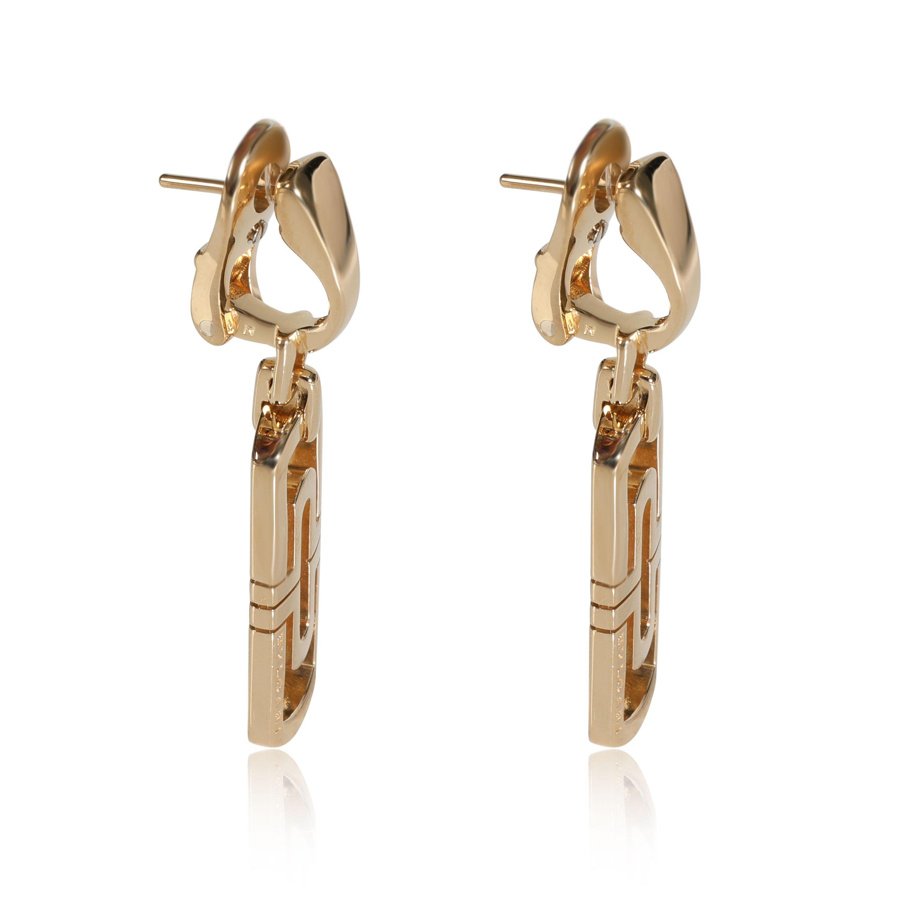 Bulgari Parentesi Drop Earrings in 18K Yellow Gold In Excellent Condition In New York, NY