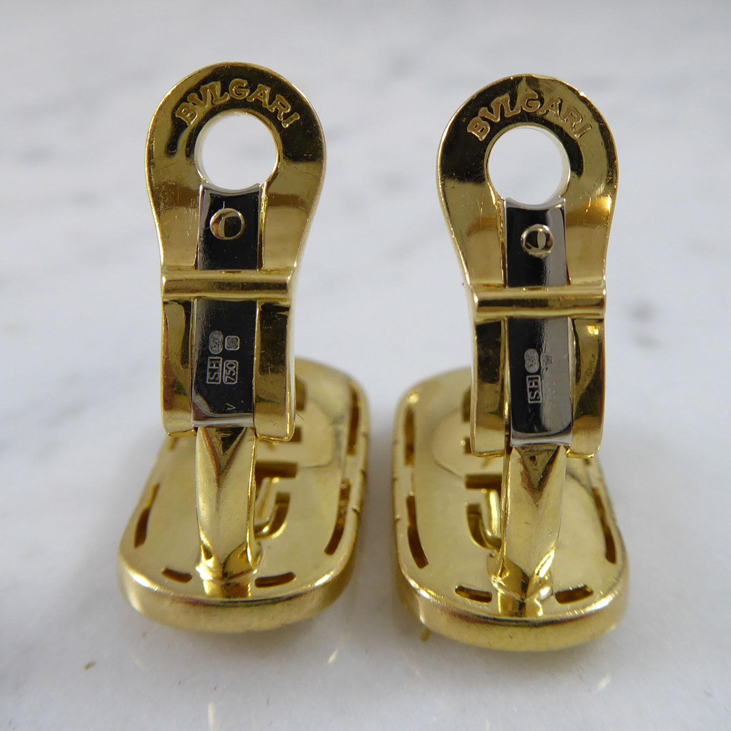 Modern Bulgari Parentesi Earrings, 18 Carat Yellow Gold