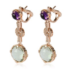BULGARI - Orecchini Parentesi Ametista Prasiolite e Diamanti