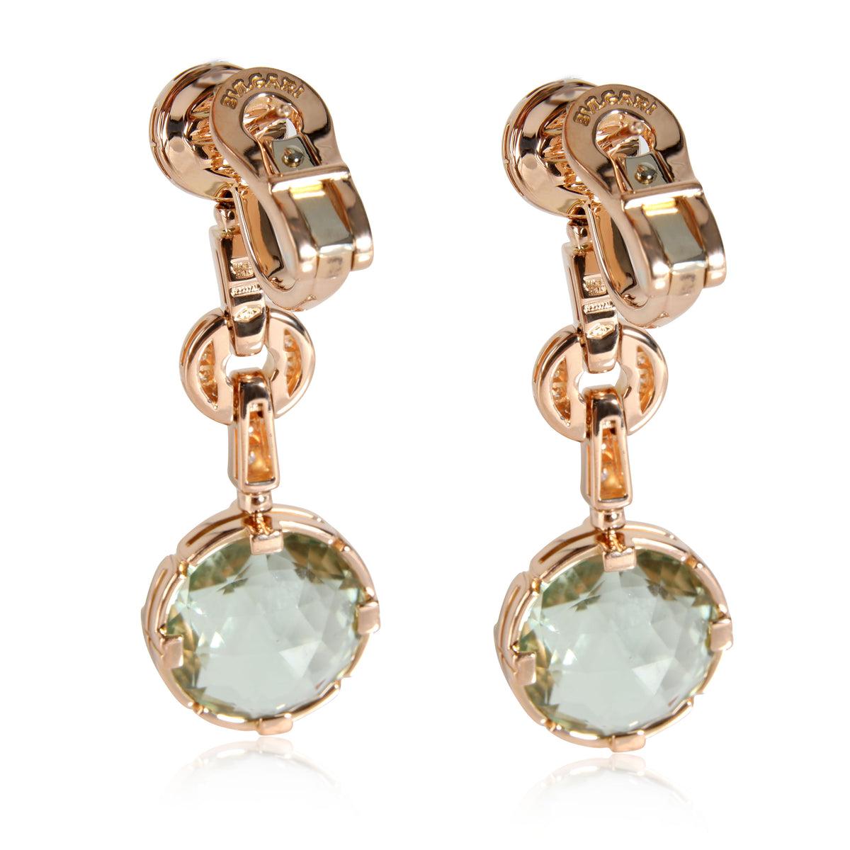 Brilliant Cut BULGARI - Parentesi Earrings Amethyst Prasiolite and Diamonds