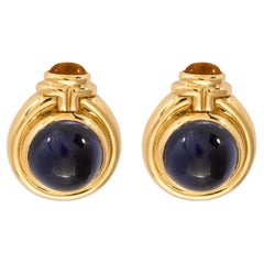BULGARI - Parentesi earrings in yellow gold water sapphire and citrine