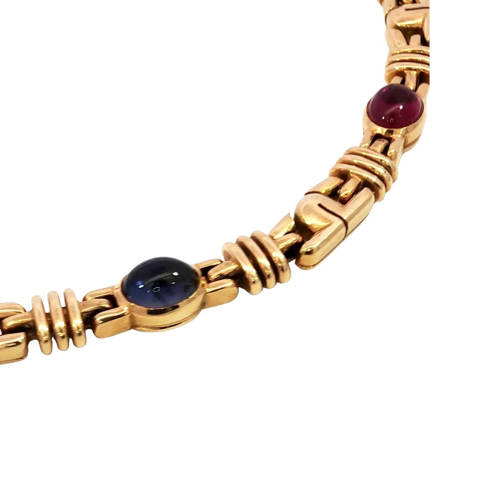 Bulgari Parentesi Gemstone Necklace Or jaune 18K Iolite Tourmaline ~17.9ctw 7