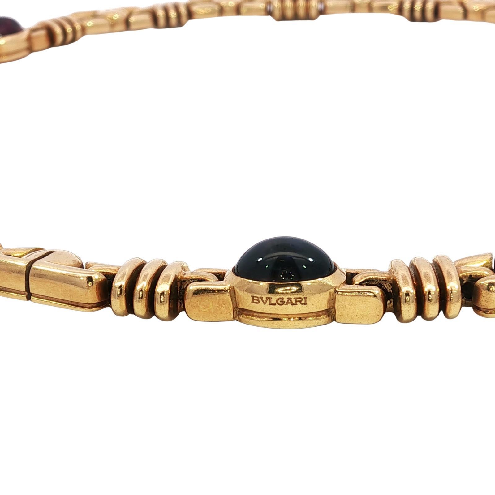  Bulgari Parentesi Gemstone Necklace Or jaune 18K Iolite Tourmaline ~17.9ctw Pour femmes 