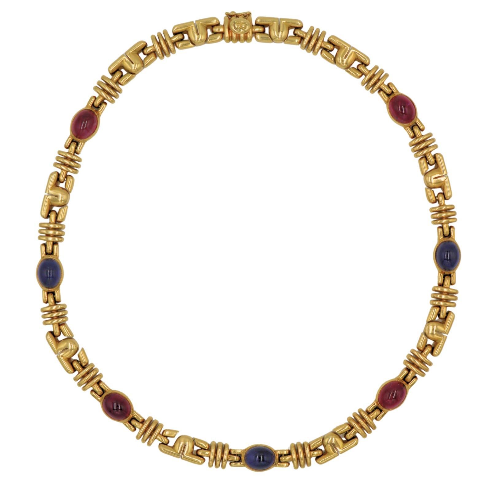 Bulgari Parentesi Gemstone Necklace Or jaune 18K Iolite Tourmaline ~17.9ctw 3