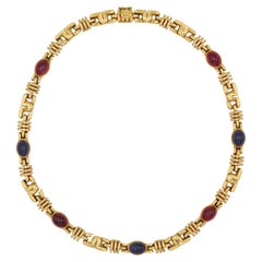 Bulgari Parentesi Gemstone Necklace Or jaune 18K Iolite Tourmaline ~17.9ctw