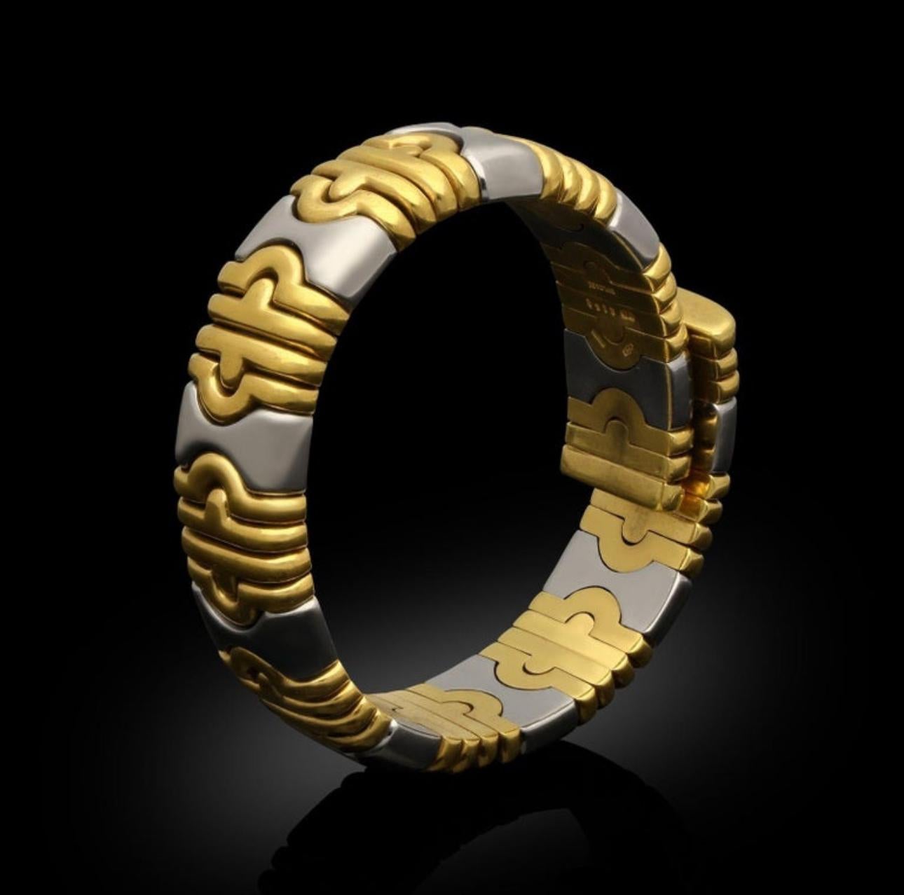 Bulgari Parentesi Gold  and Steel Cuff Bangle 2