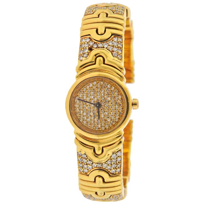 Bulgari Parentesi Gold Diamond Watch Bracelet BB 30 GLD For Sale at ...