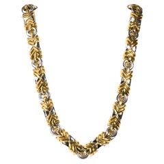 Bulgari Parentesi Halskette aus 18 Karat Gold und Edelstahl