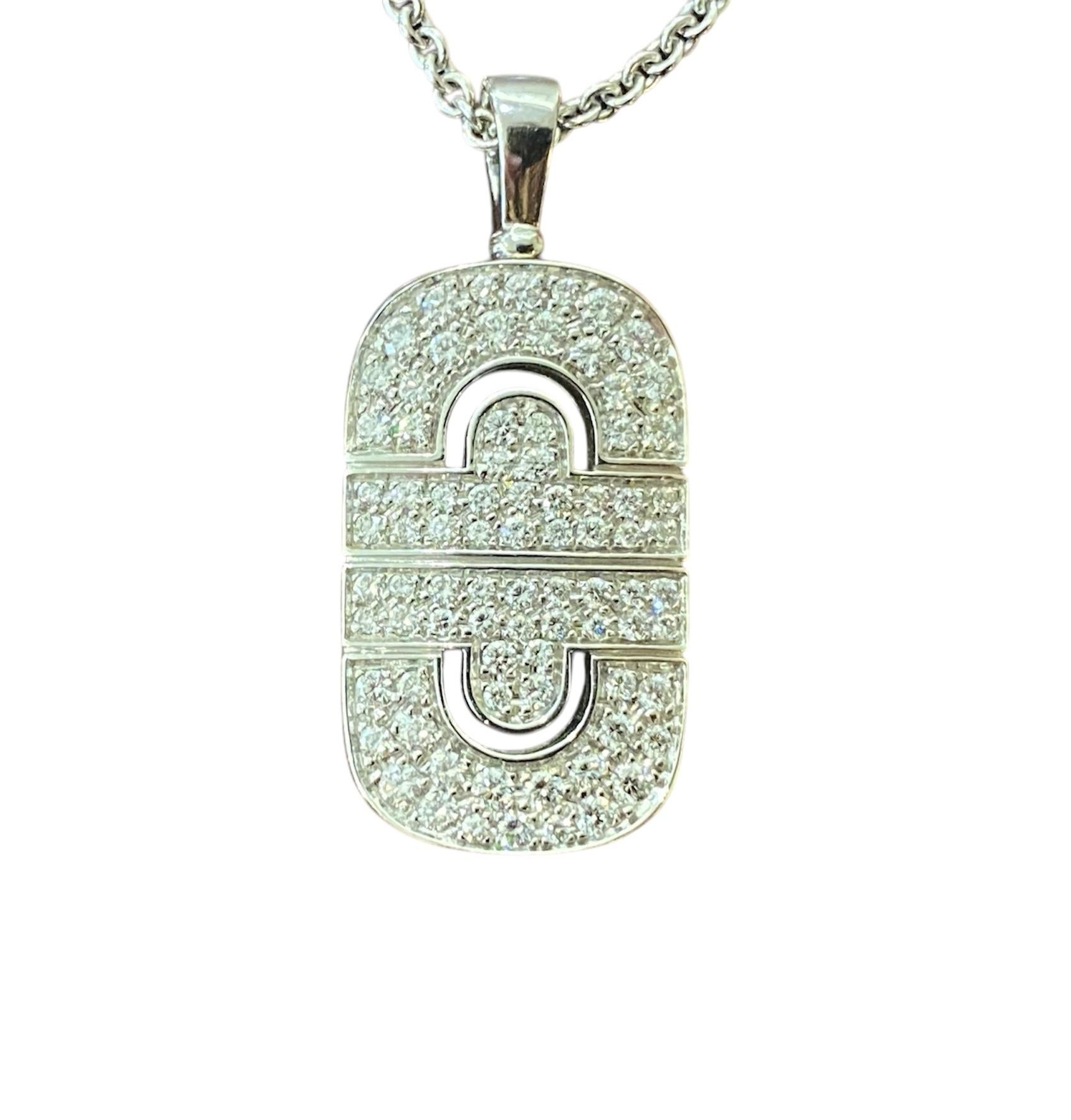 Women's or Men's Bulgari Parentesi Necklace, Gold and Diamonds