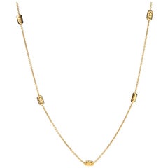 Bulgari Parentesi Necklace Long 18 Karat Yellow Gold Estate Fine Jewelry