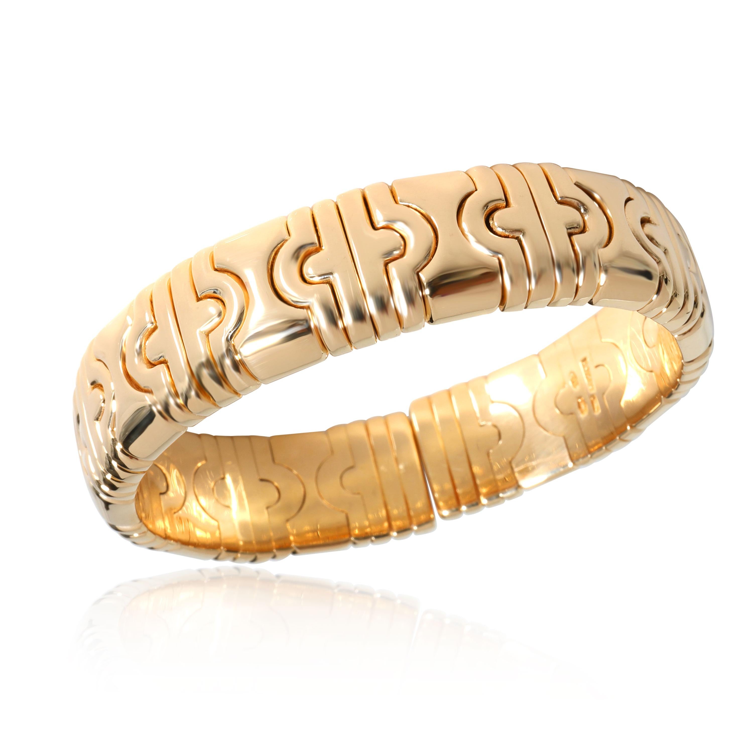 Bulgari Parentesi Open Cuff Bangle in 18K Yellow Gold In Excellent Condition In New York, NY
