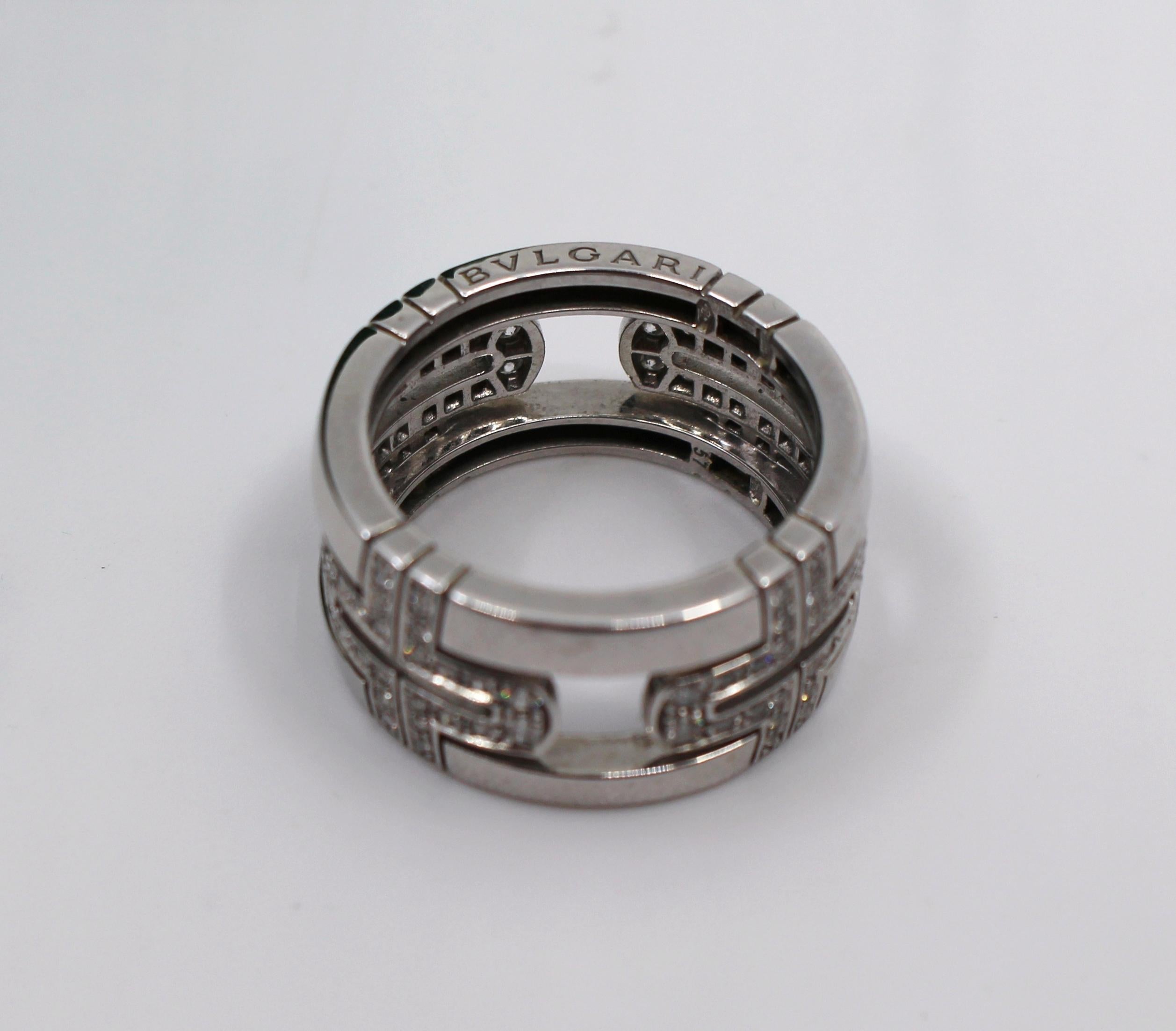 20th Century Bulgari Parentesi Diamond Band Ring For Sale