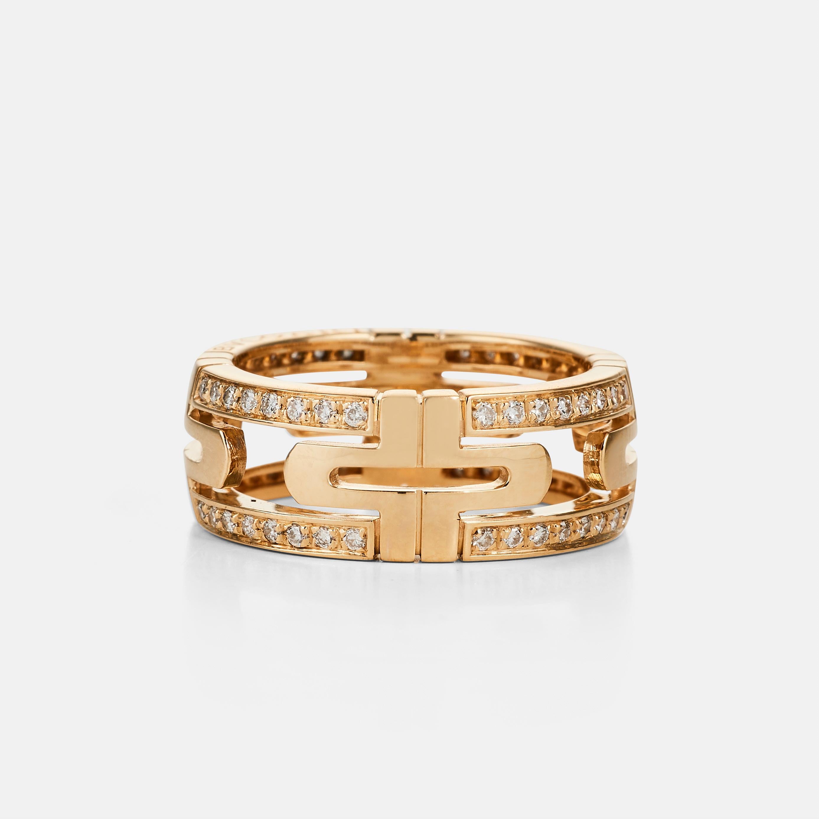BULGARI Parentesi ring in yellow gold and diamonds Contemporáneo en venta