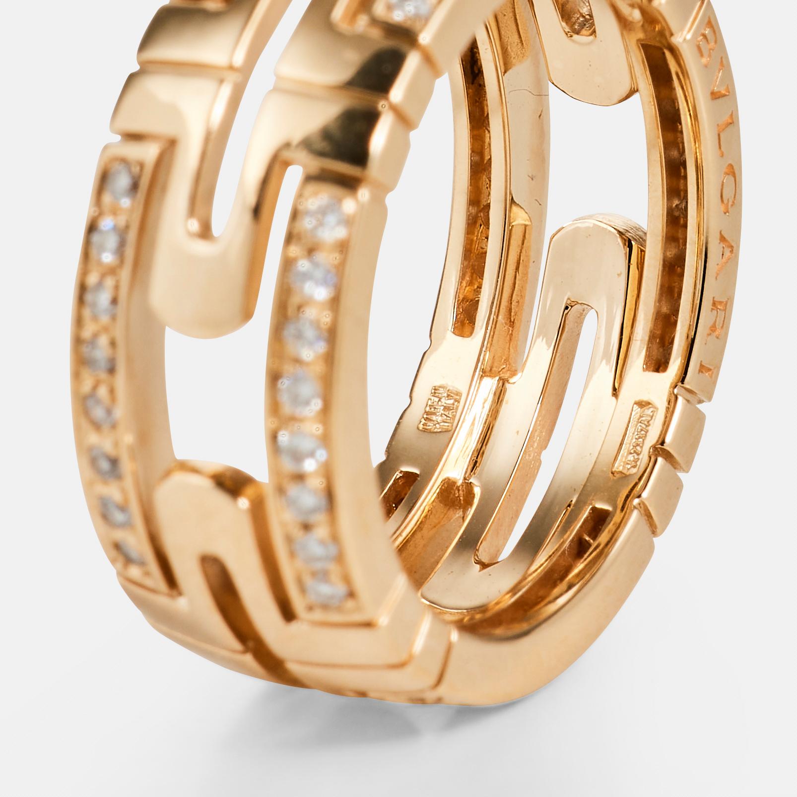 De las mujeres BULGARI Parentesi ring in yellow gold and diamonds en venta