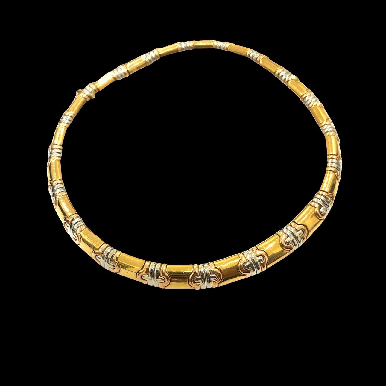 Women's or Men's Bulgari Parentesi Three Color Gold  Necklace For Sale