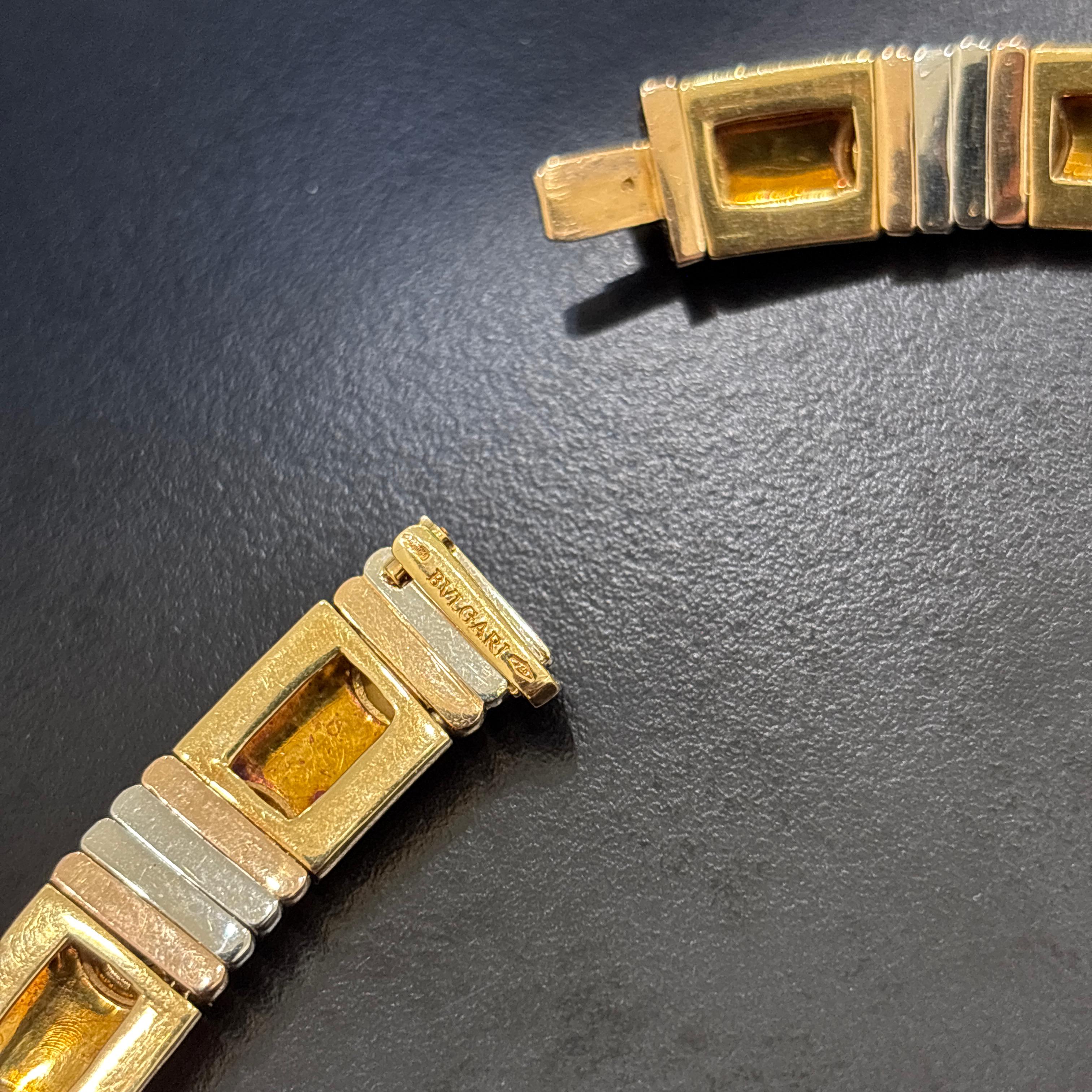 Bulgari Parentesi Three Color Gold  Necklace For Sale 2