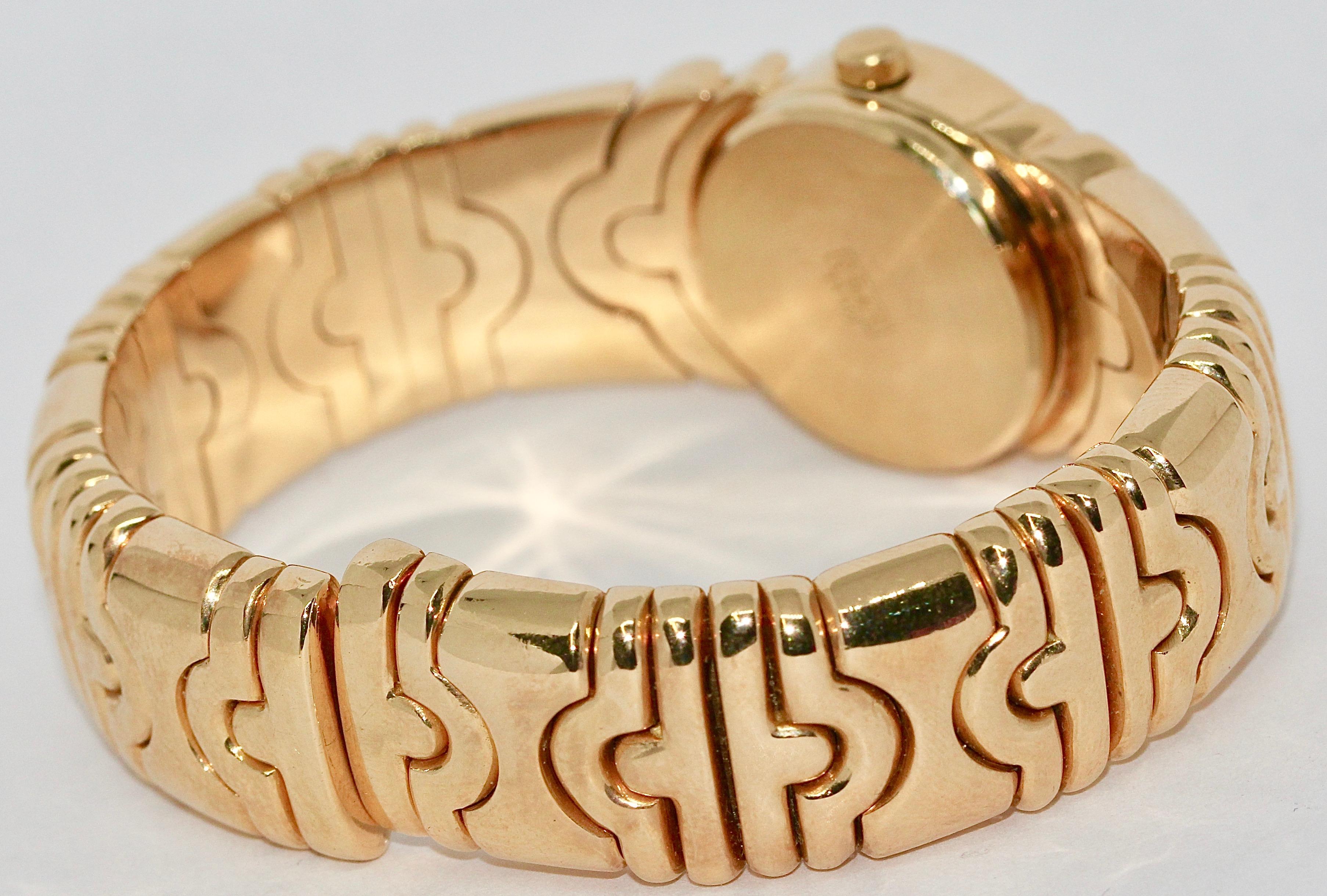 Women's Bulgari Parentesi Tubogas Diamonds Ladies 18 Karat Bracelet Bangle Wristwatch