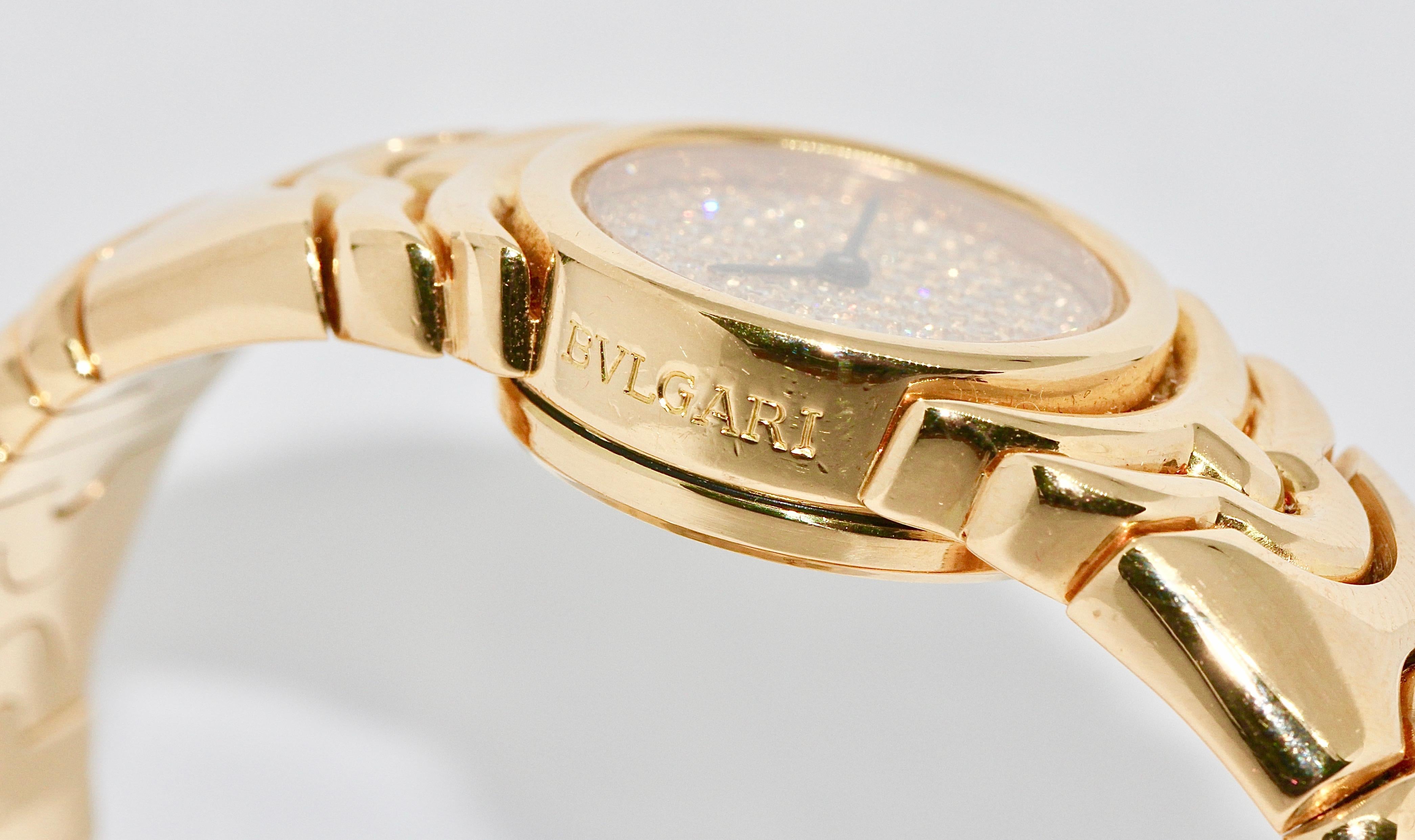 Bulgari Parentesi Tubogas Diamonds Ladies 18 Karat Bracelet Bangle Wristwatch 2