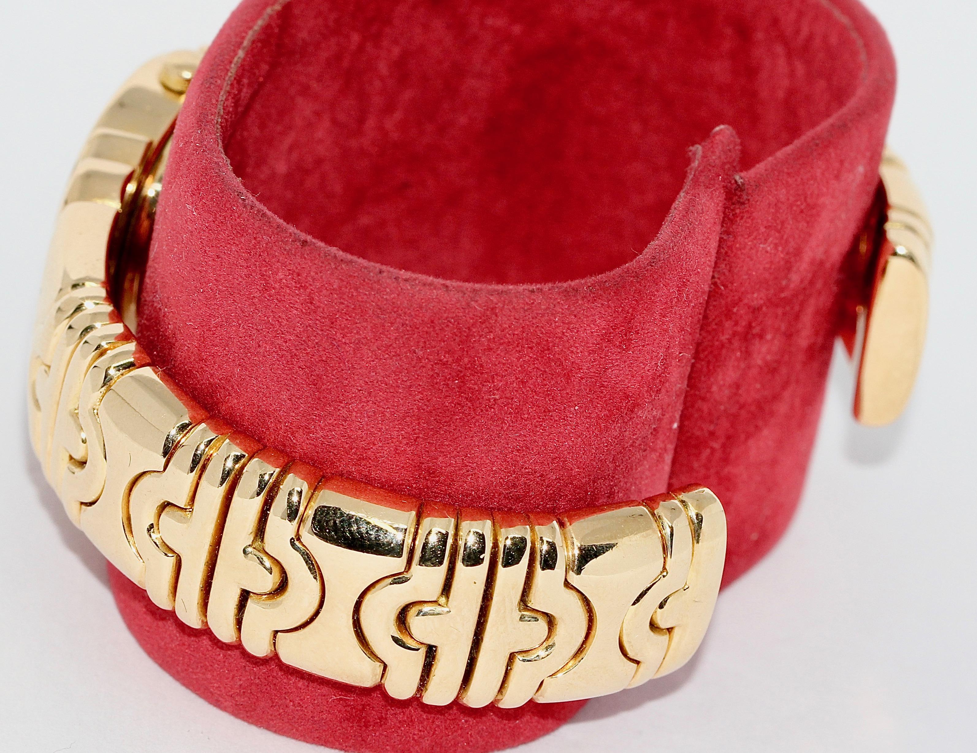 Bulgari Parentesi Tubogas Diamonds Ladies 18 Karat Bracelet Bangle Wristwatch 5