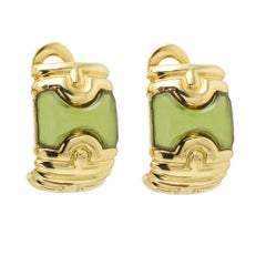 Bulgari Parentesi Vintage Peridot Earrings 18k Gold
