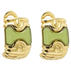 Bulgari Parentesi Vintage Peridot Earrings 18k Gold