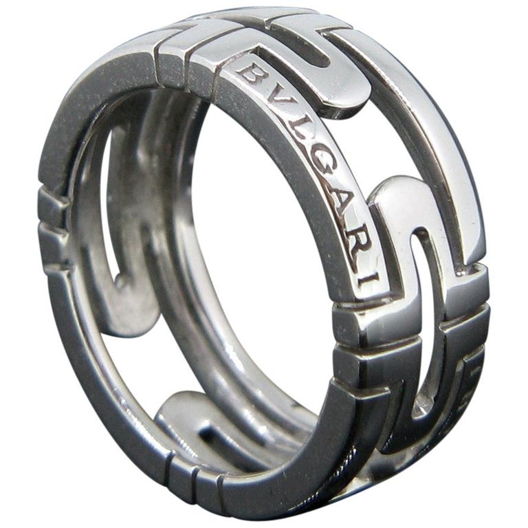 Bulgari Parentesi White Gold Band Ring For Sale at 1stDibs