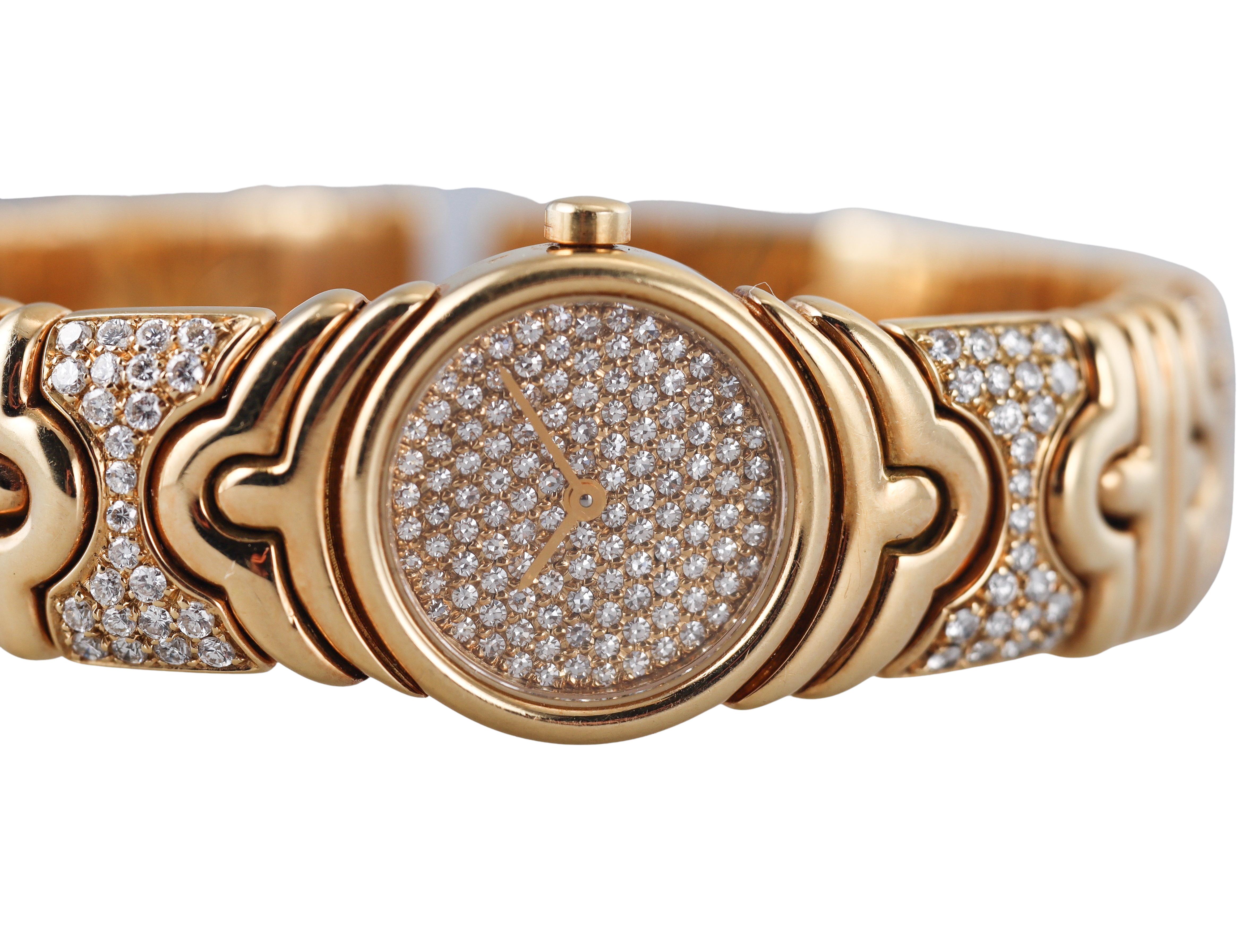 Bulgari Parentesi Yellow Gold Diamond Watch Bracelet BG01 For Sale 2