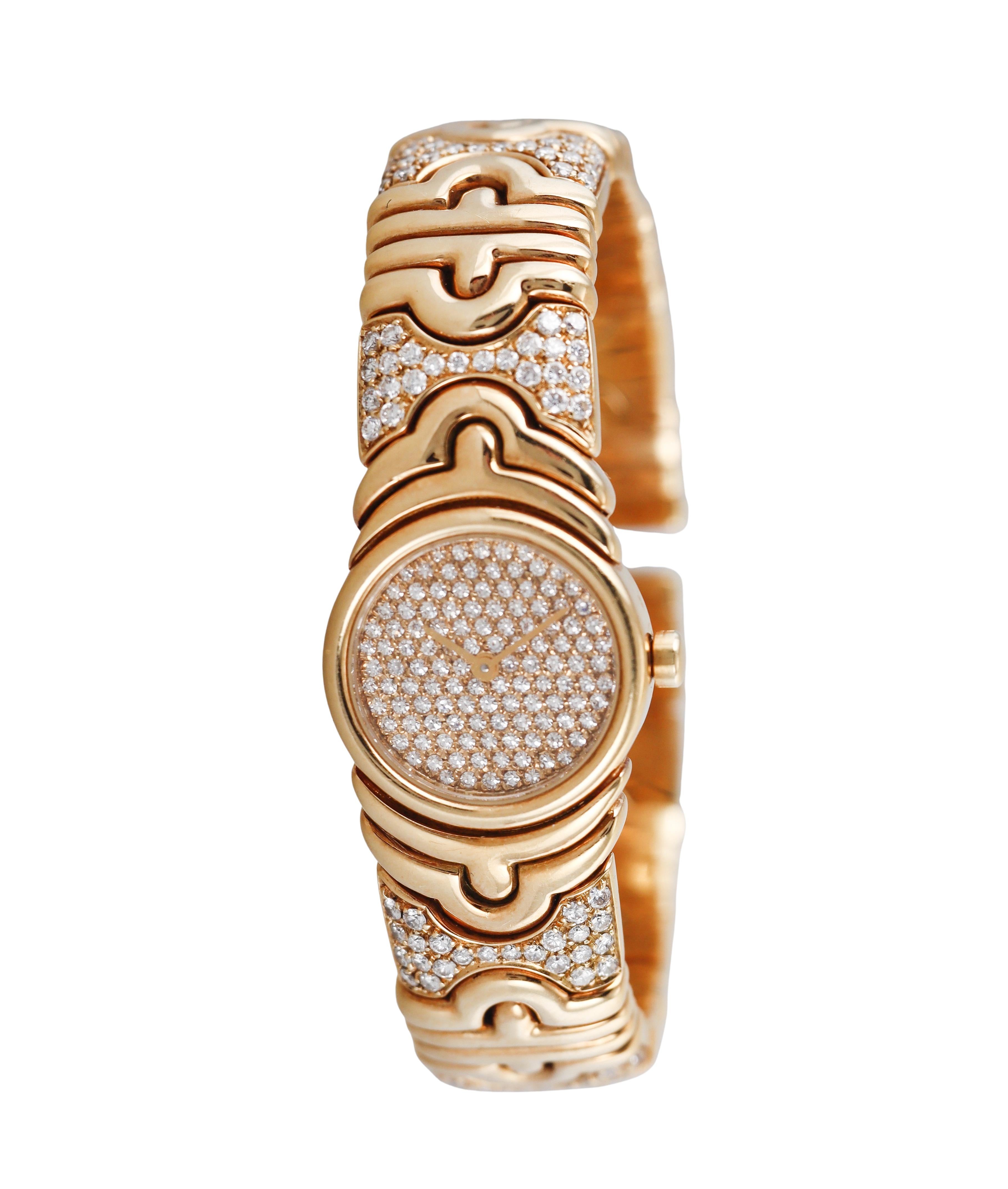 Bulgari Parentesi Bracelet montre BG01 en or jaune et diamants