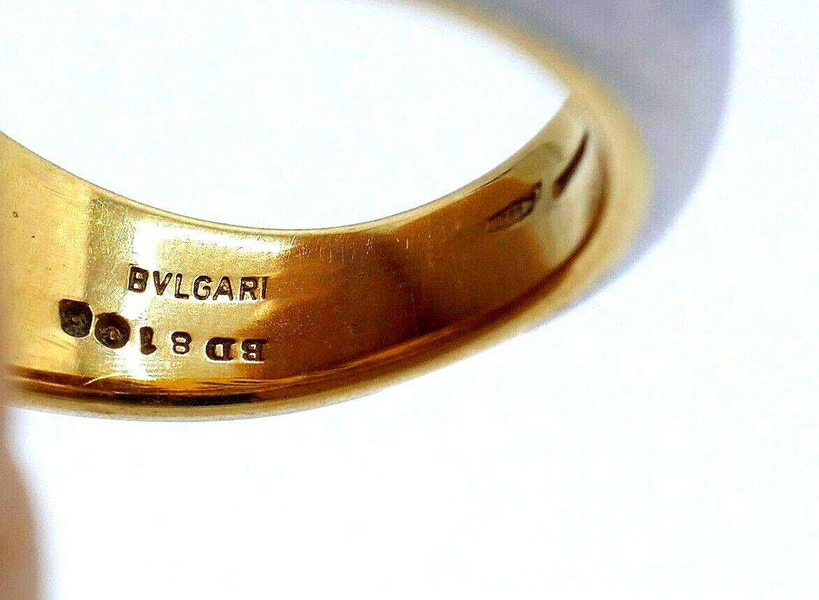 Bulgari Parentesi Yellow Gold Hematite Ring In Excellent Condition For Sale In Beverly Hills, CA