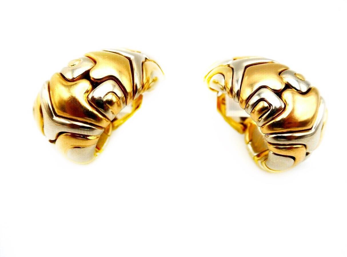 Bulgari Alveare Yellow Gold Stainless Steel Hoop Earrings 7