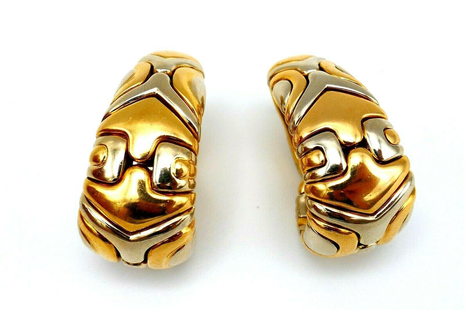 Women's Bulgari Alveare Yellow Gold Stainless Steel Hoop Earrings