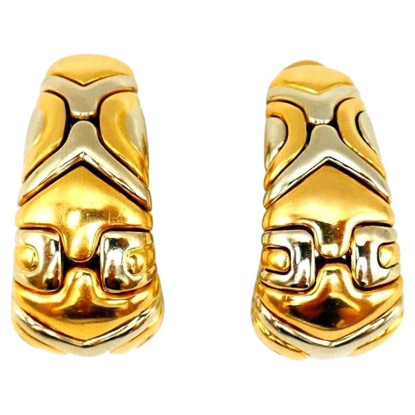 Bulgari Alveare Yellow Gold Stainless Steel Hoop Earrings