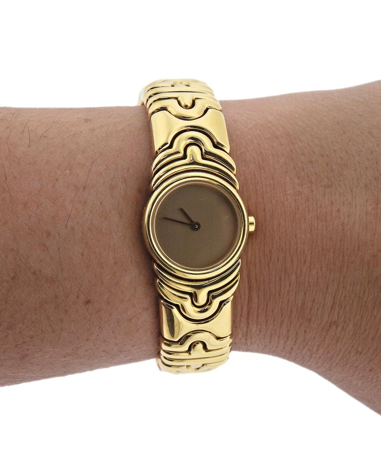 Women's Bulgari Parentesi Yellow Gold Watch Bracelet BJ01 For Sale