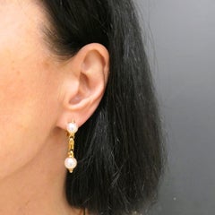 Bulgari Passo Doppio 18K Yellow Gold Pearl Earrings