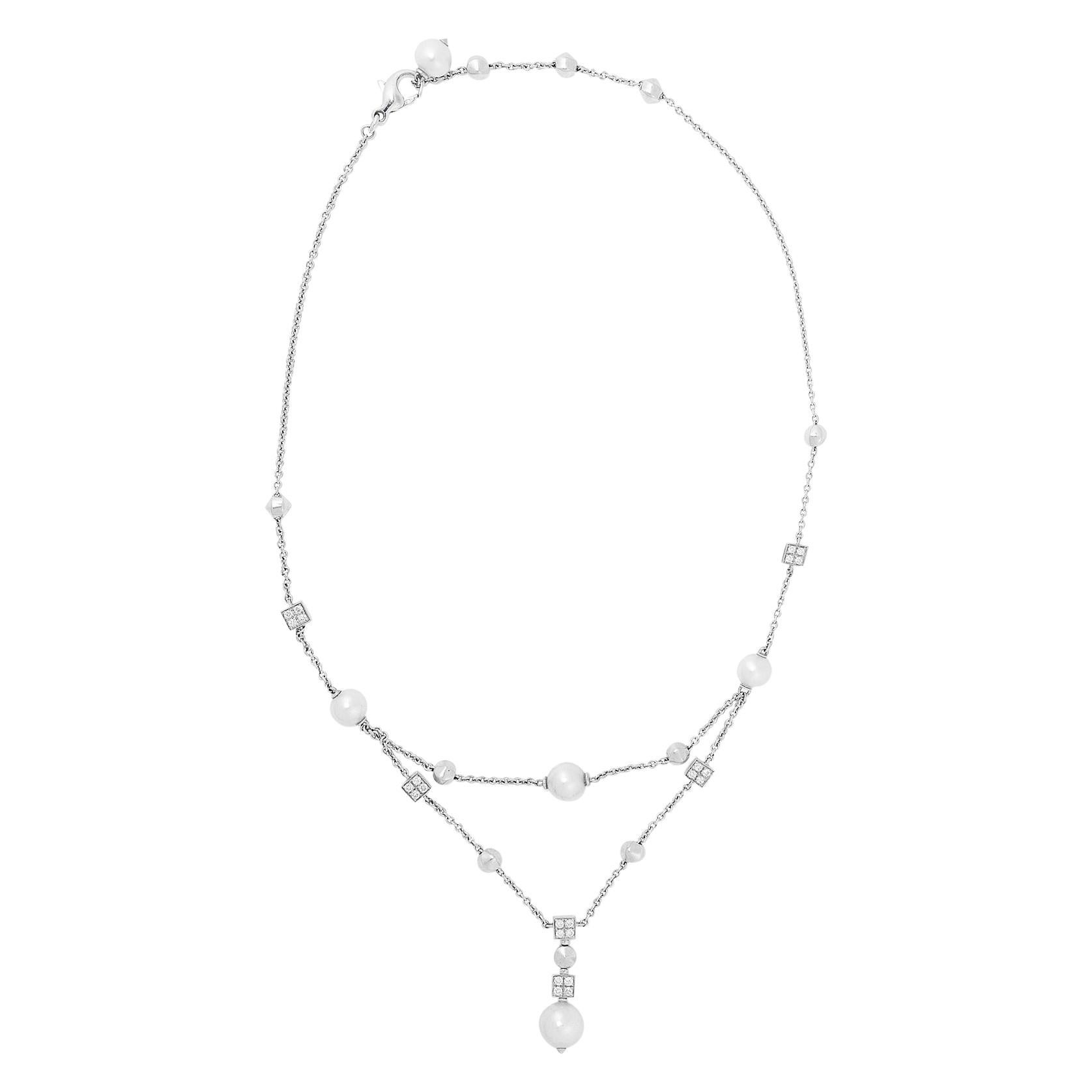 Bulgari Pearl and Diamond Lucea Necklace For Sale