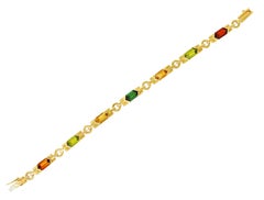 Bulgari Peridot Citrine Green Tourmaline 18 Karat Yellow Gold Vintage Bracelet