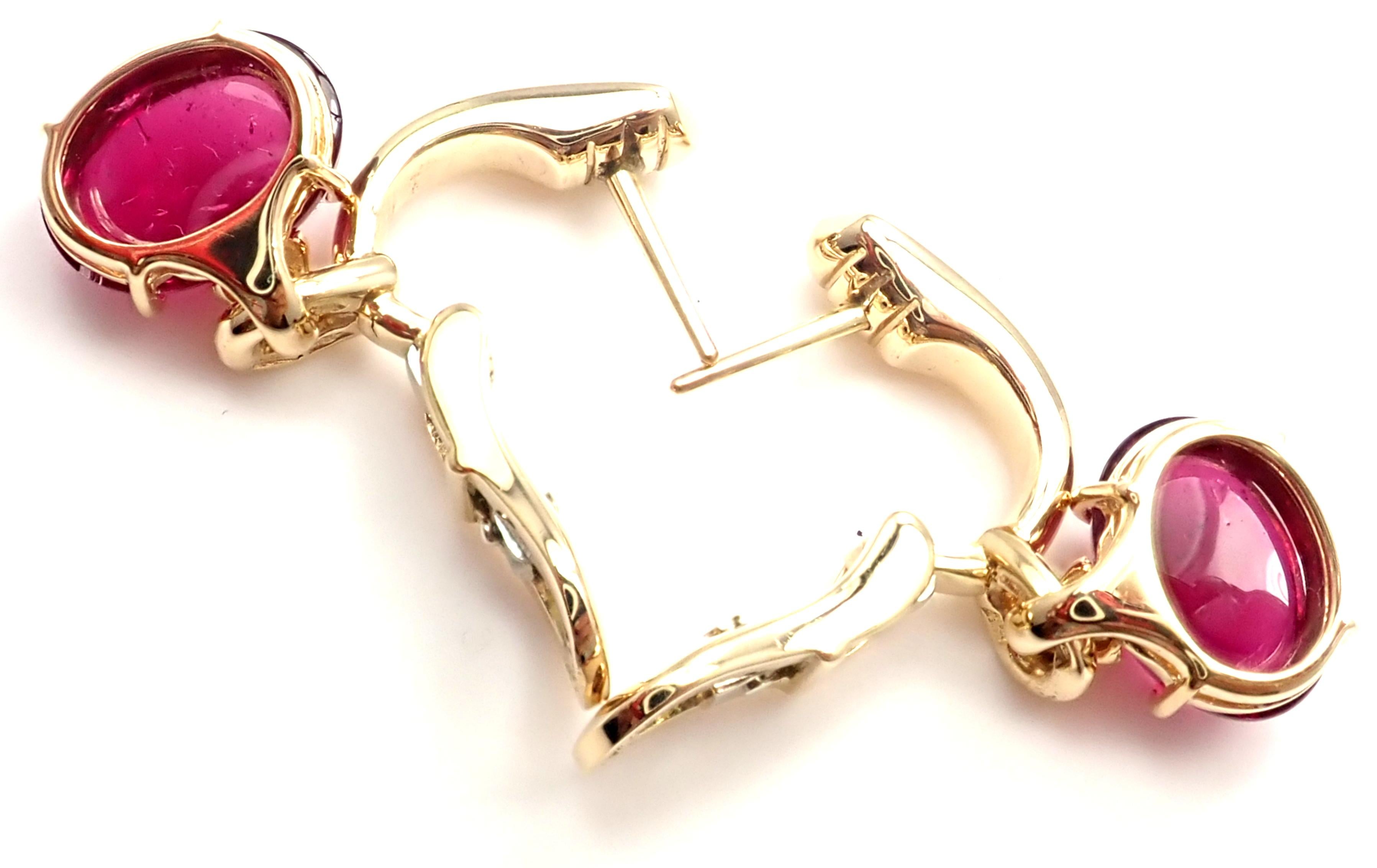 Bulgari Pink Tourmaline Diamond Yellow Gold Earrings In New Condition In Holland, PA