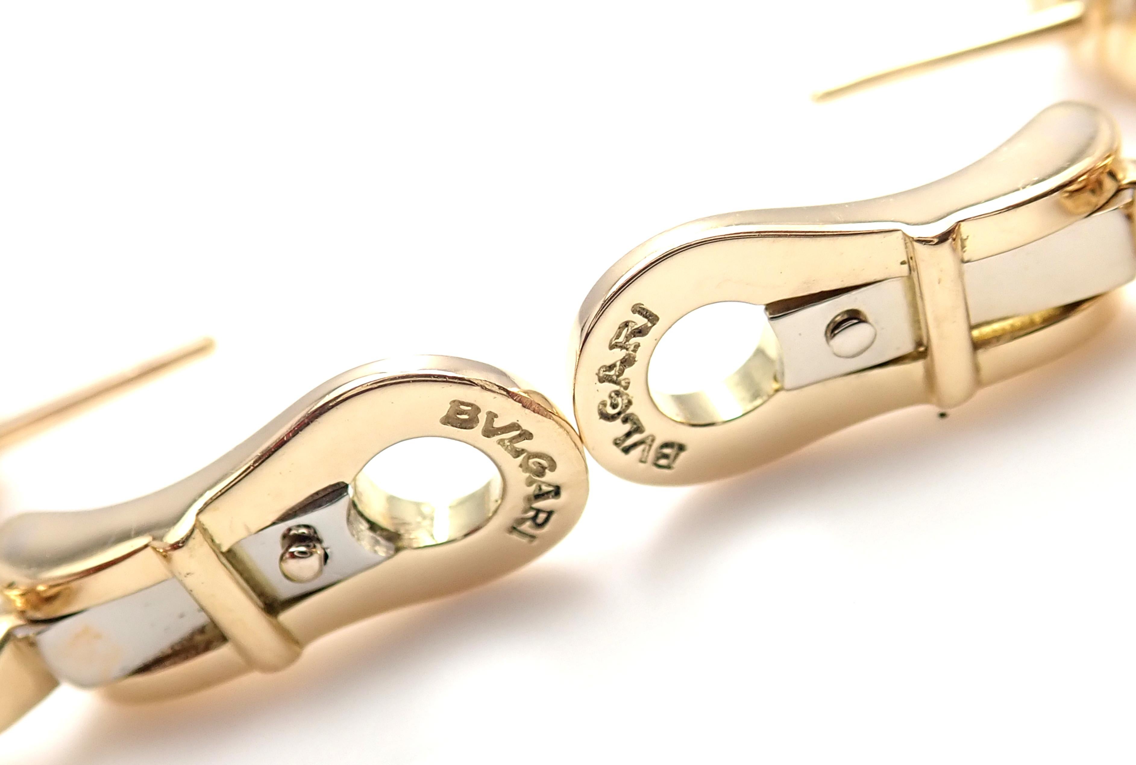 Women's or Men's Bulgari Pink Tourmaline Diamond Yellow Gold Earrings