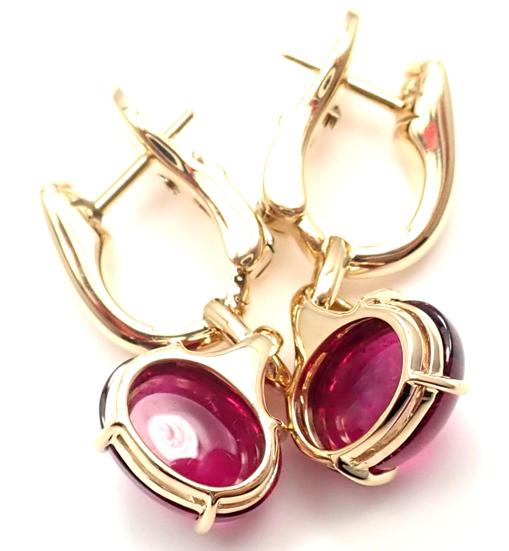 Bulgari Pink Tourmaline Diamond Yellow Gold Earrings 2