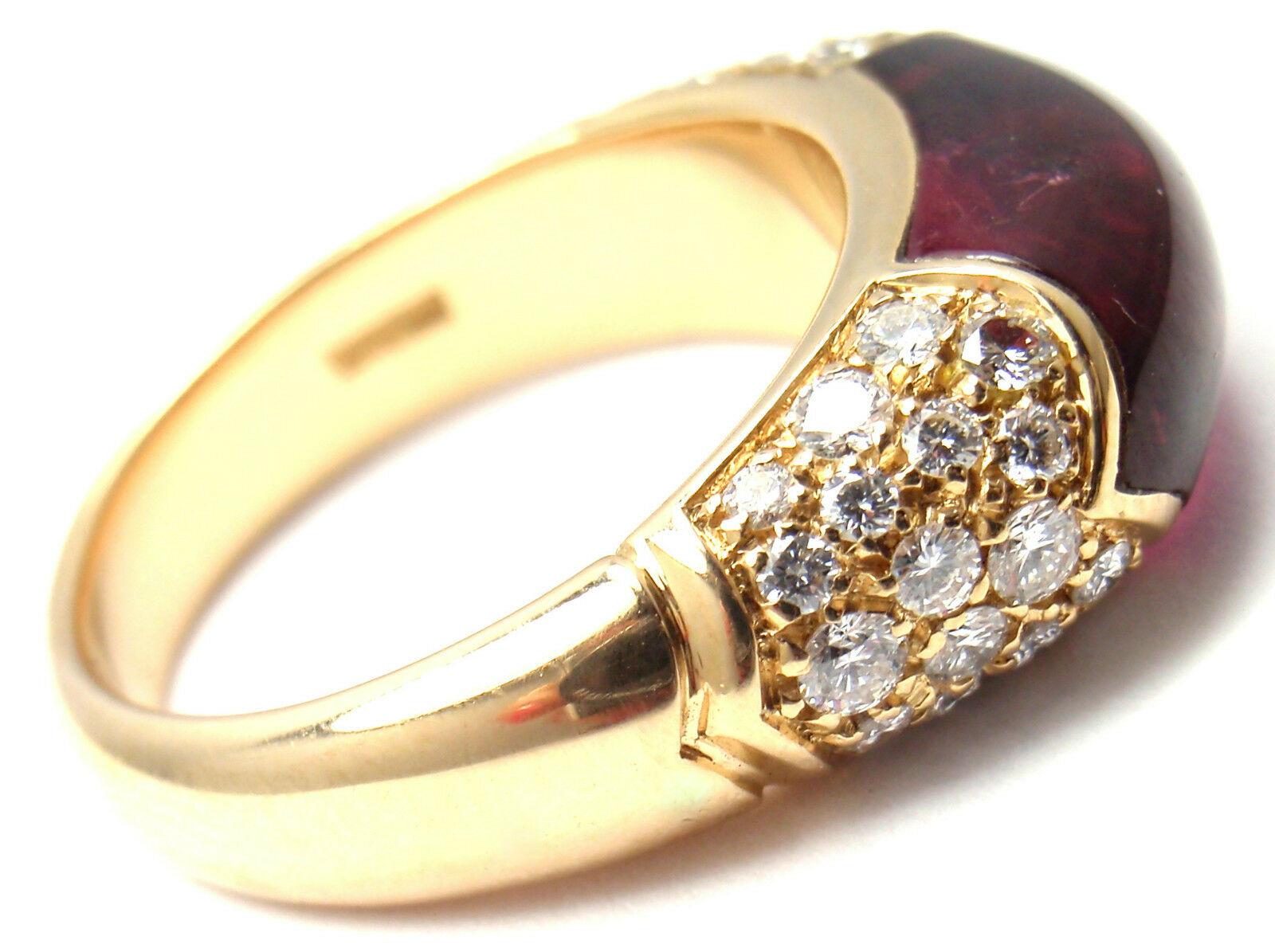 Bulgari Pink Tourmaline Diamond Yellow Gold Ring In Excellent Condition In Holland, PA