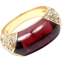 Bulgari Pink Tourmaline Diamond Yellow Gold Ring