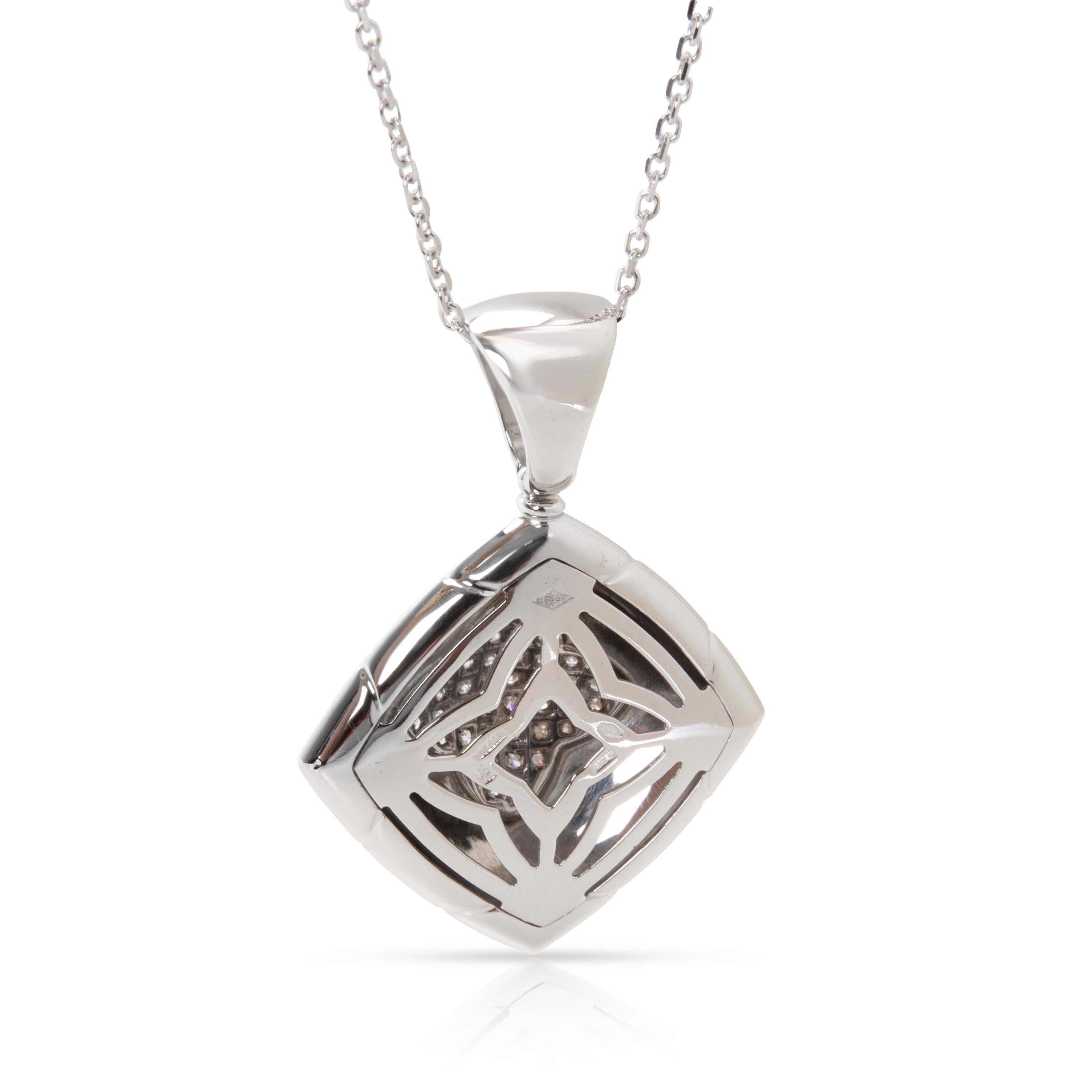 Bulgari Piramide Diamond Pendant in 18K White Gold In Excellent Condition In New York, NY