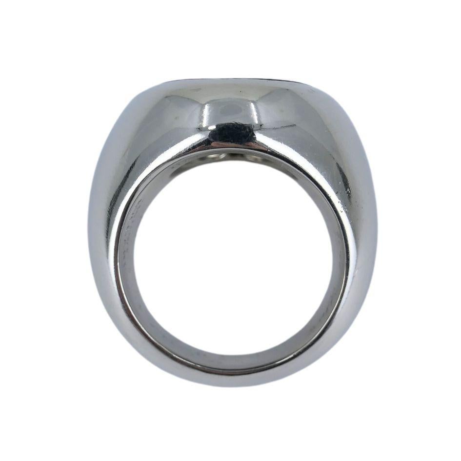 Women's or Men's Bvlgari Platinum Sapphire Custom Family Crest Signet Ring