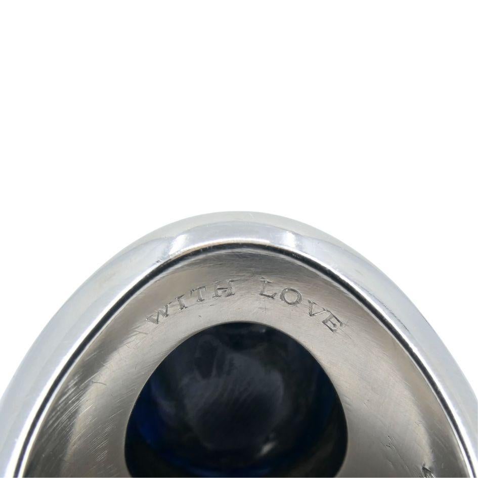 Bvlgari Platinum Sapphire Custom Family Crest Signet Ring 1